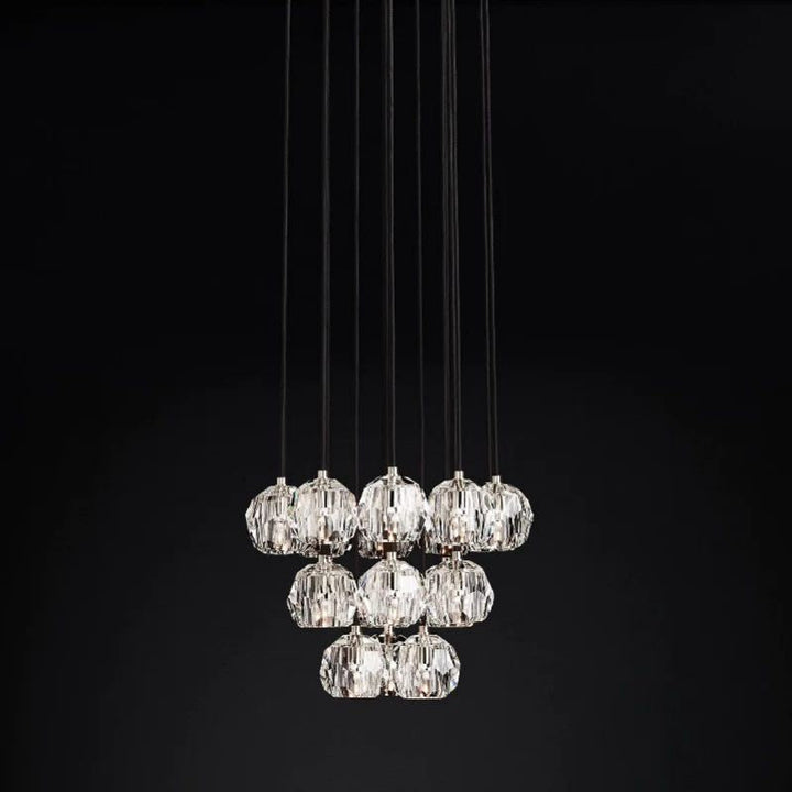 Crepus Glass Round Cluster Chandelier 19"