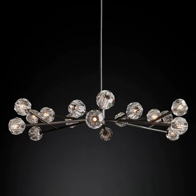 Kristal Glass Round Chandelier 60" - thebelacan