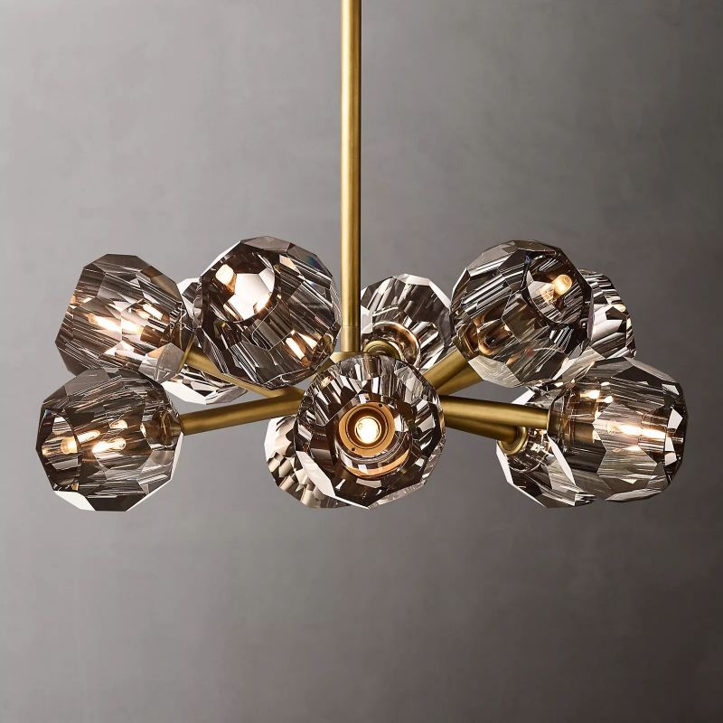 Crepus Smoke Glass Round Chandelier 24"