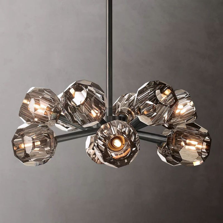 Crepus Smoke Glass Round Chandelier 24"