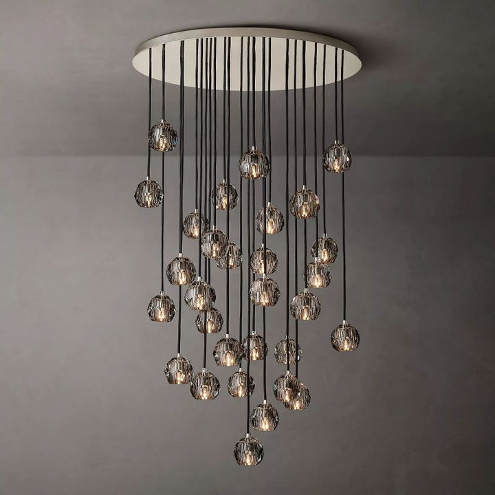 Crepus Smoke Glass Round Cluster Chandelier 40"