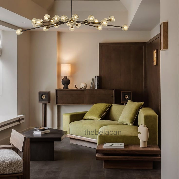 Crepus Glass Oval Chandelier 72"