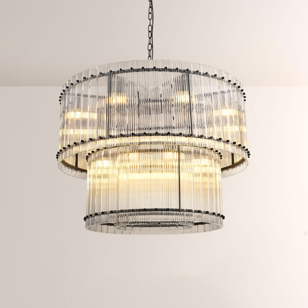 Aurgild 2-Tier Round Chandelier 37"