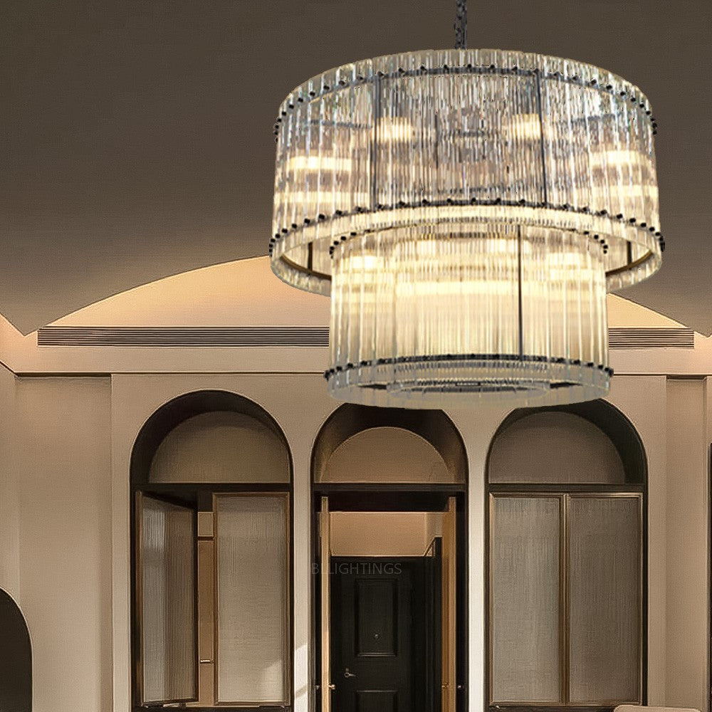 Aurgild 2-Tier Round Chandelier 37"