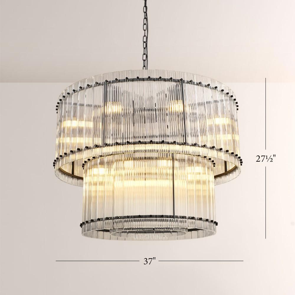 Aurgild 2-Tier Round Chandelier 37"