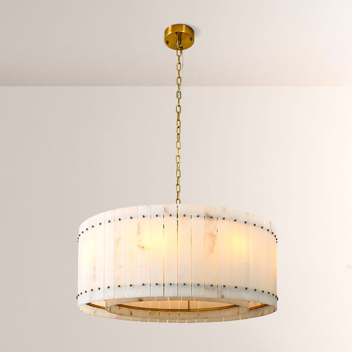 Aurgild Alabaster Round Chandelier 37"