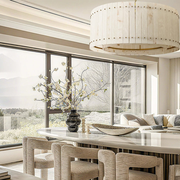 Aurgild Alabaster Round Chandelier 37"