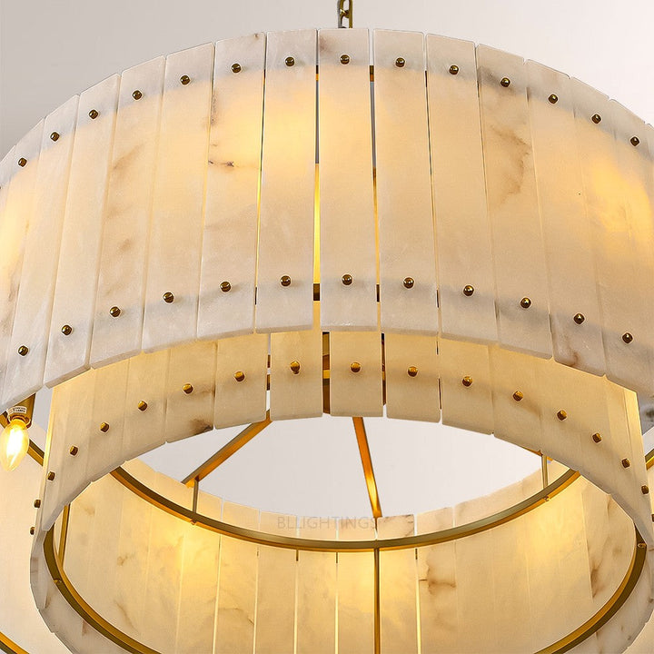 Aurgild Alabaster Round Chandelier 37"