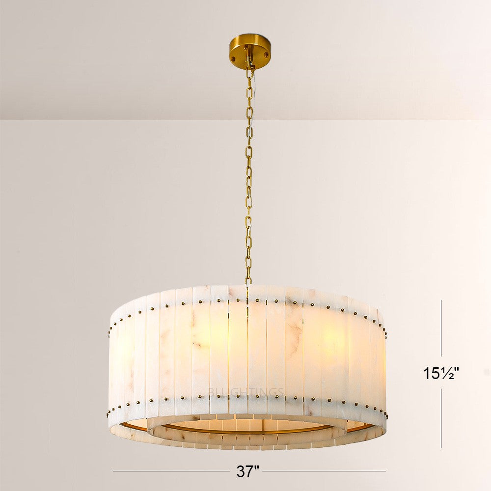 Aurgild Alabaster Round Chandelier 37"