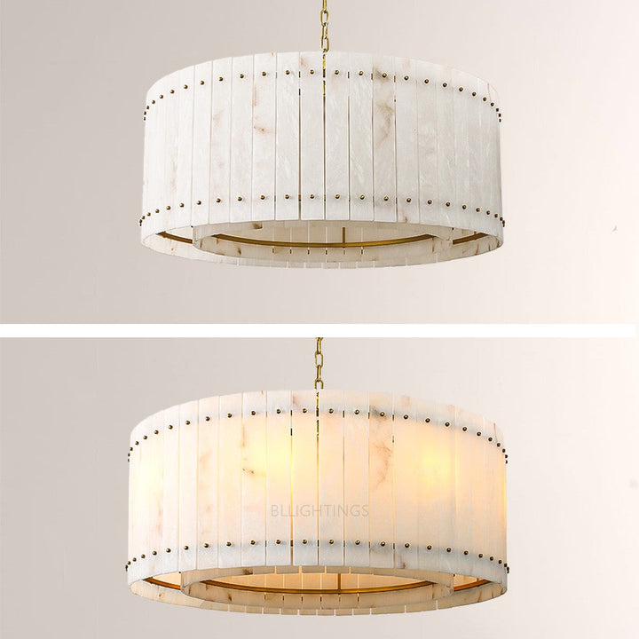 Aurgild Alabaster Round Chandelier 37"