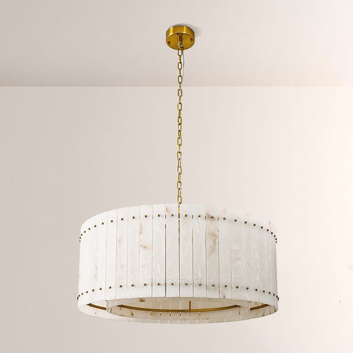 Aurgild Alabaster Round Chandelier 37"