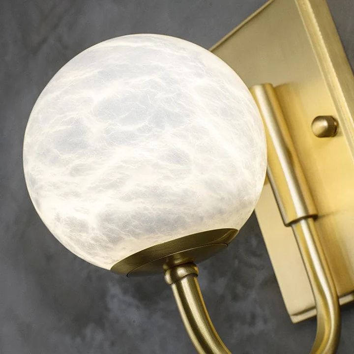 Modern Alabaster Ball Wall Sconce