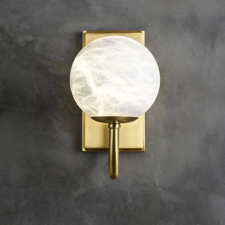 Modern Alabaster Ball Wall Sconce