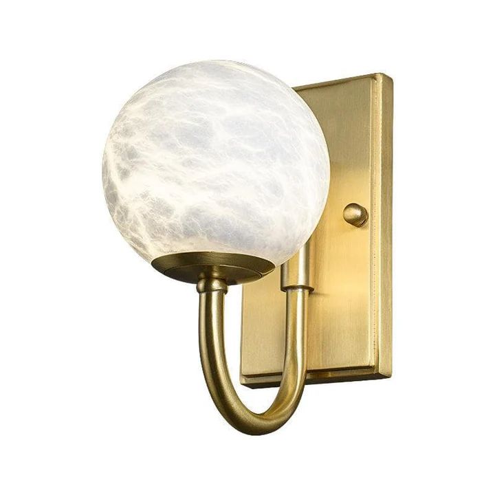 Modern Alabaster Ball Wall Sconce