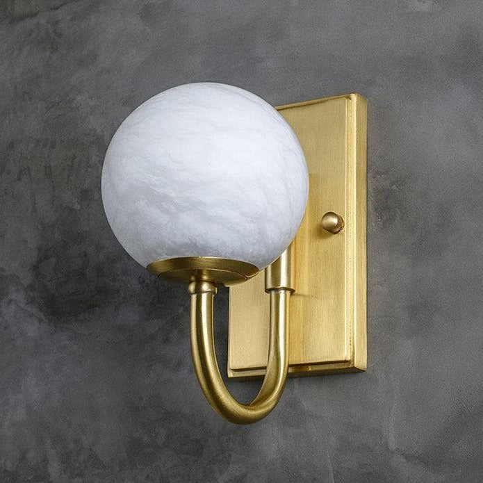 Modern Alabaster Ball Wall Sconce