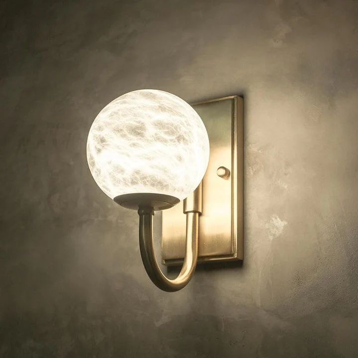 Modern Alabaster Ball Wall Sconce