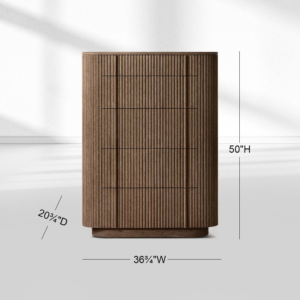 Mullora Modern Cabinet 5-Drawer Narrow Dresser