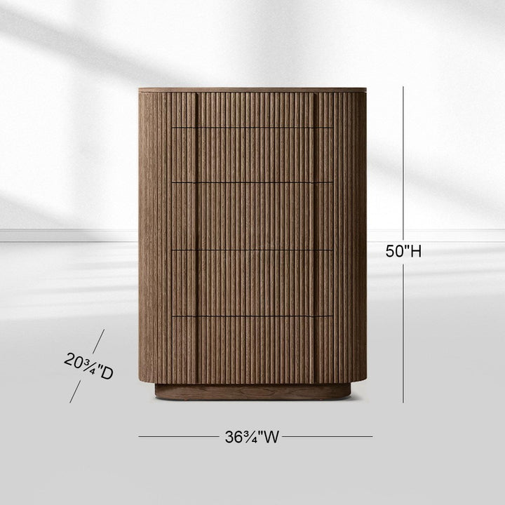 Mullora Modern Cabinet 5-Drawer Narrow Dresser