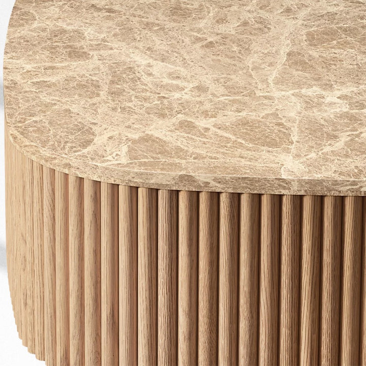 Mullora Oak Wood & Stone Coffee Table