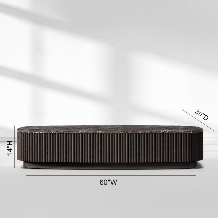 Mullora Oak Wood & Stone Coffee Table