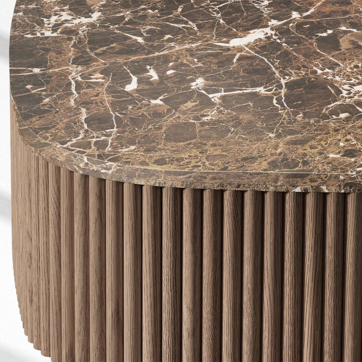 Mullora Oak Wood & Stone Coffee Table