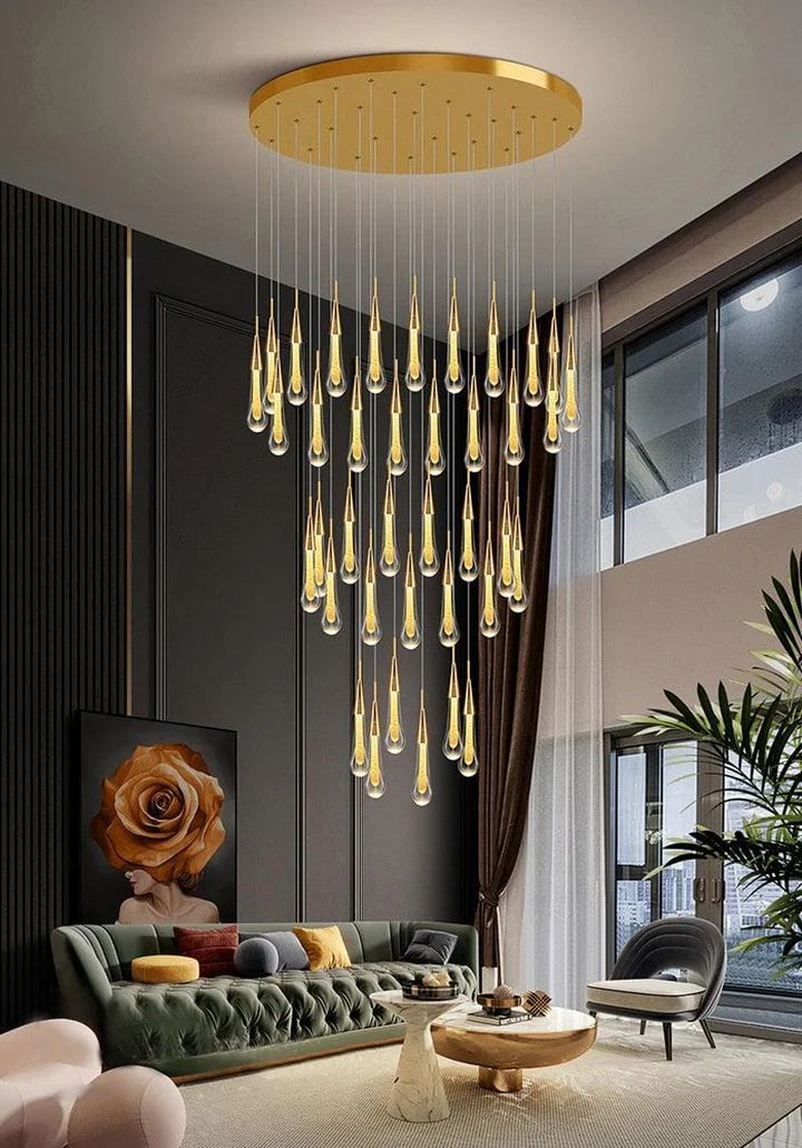 Allure Multi-LED Glass Staircase Chandelier