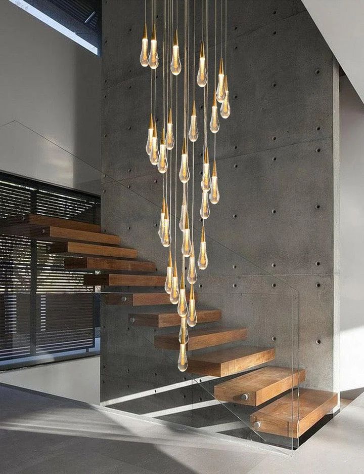 Allure Multi-LED Glass Staircase Chandelier