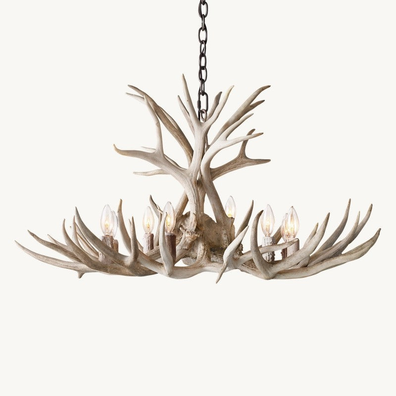 Natural Deer Antler 8 Light Chandelier 36''