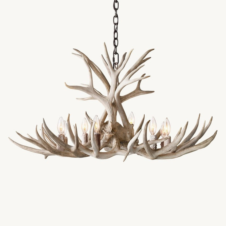 Natural Deer Antler 8 Light Chandelier 36''