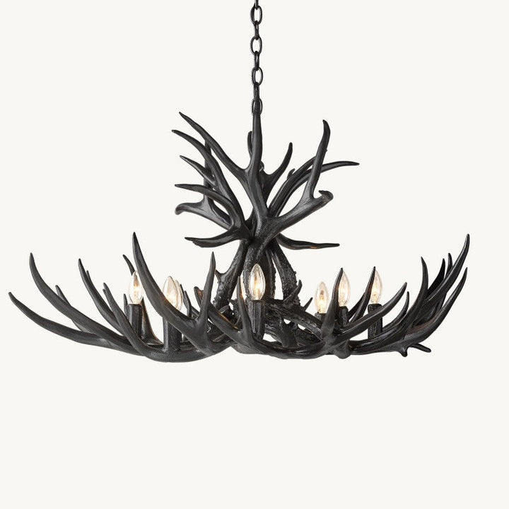 Natural Deer Antler 8 Light Chandelier 36''