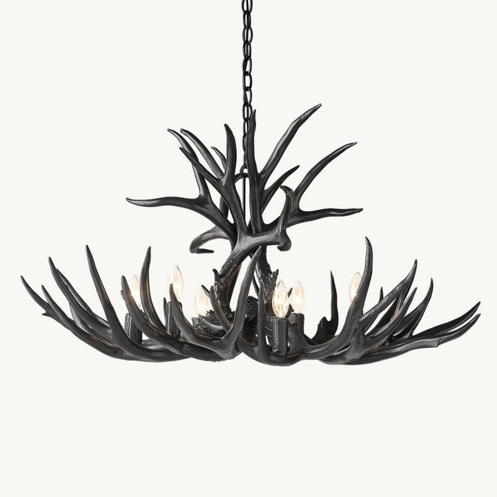 Natural Deer Antler 8 Light Chandelier 36''