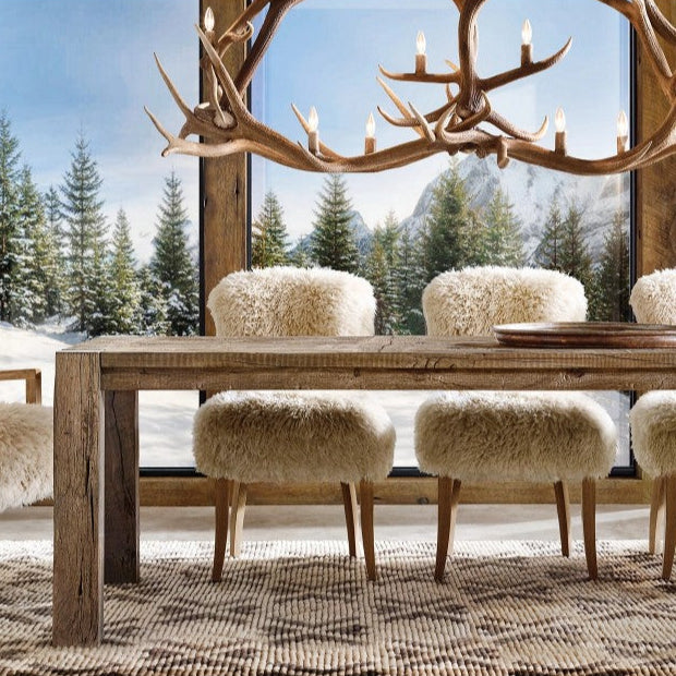 Natural Deer Antler 8 Light Chandelier 36''