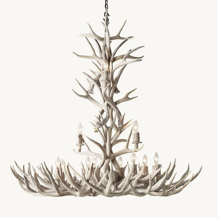 Natural Deer Antler 12 Light Chandelier 48''