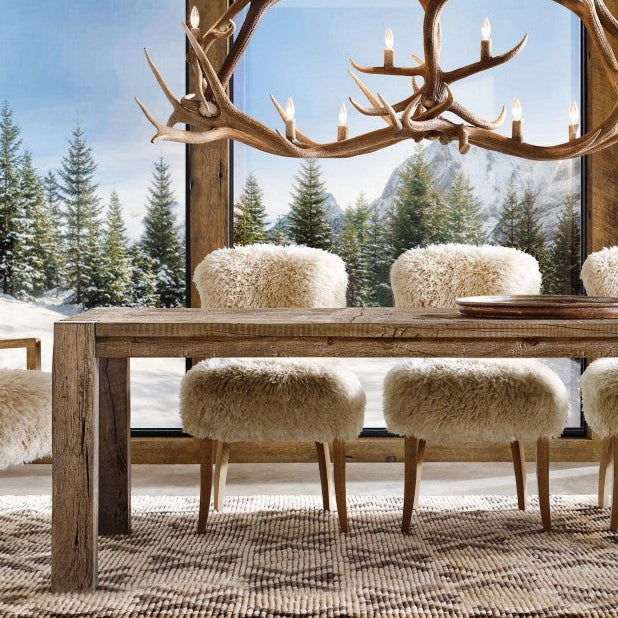 Natural Deer Antler 8 Light Chandelier 60''