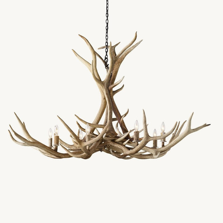 Natural Deer Antler 8 Light Chandelier 60''