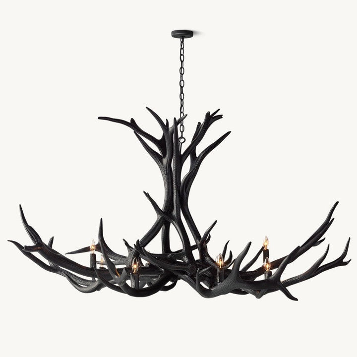 Natural Deer Antler 8 Light Chandelier 60''