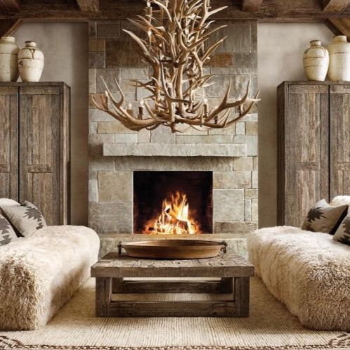 Natural Deer Antler 8 Light Chandelier 60''