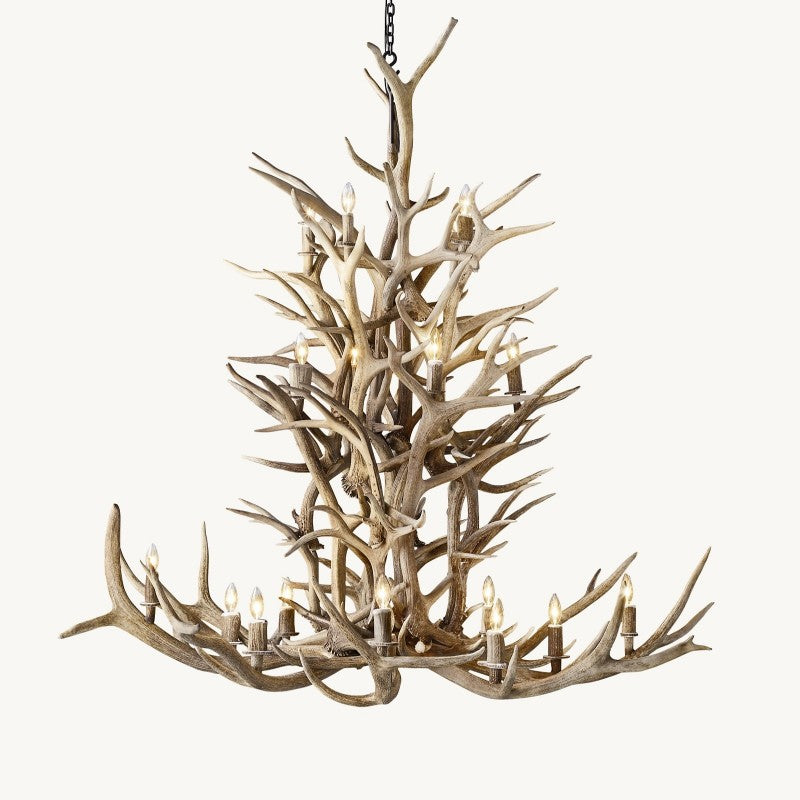Natural Deer Antler 20 Light Chandelier 66''