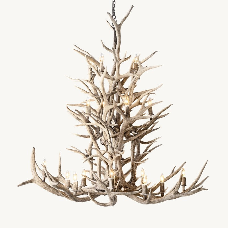 Natural Deer Antler 20 Light Chandelier 66''