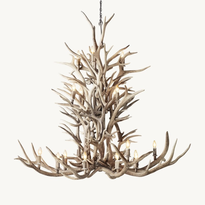 Natural Deer Antler 20 Light Chandelier 66''