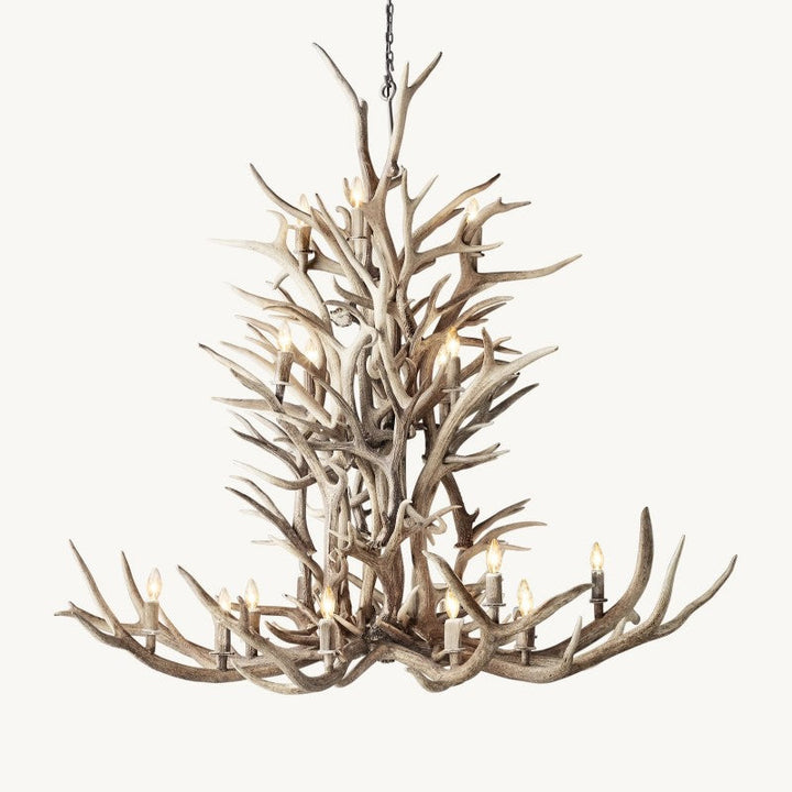 Natural Deer Antler 20 Light Chandelier 66''
