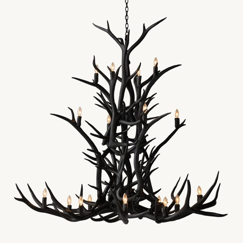 Natural Deer Antler 20 Light Chandelier 66''