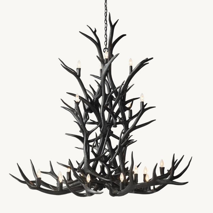 Natural Deer Antler 20 Light Chandelier 66''