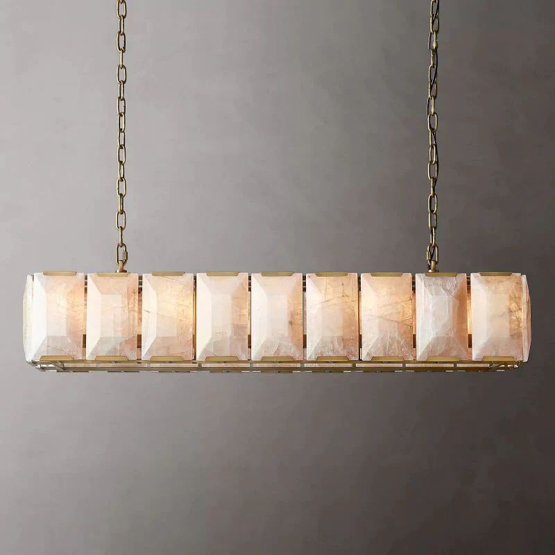 Paula Alabaster Rectangular  Dining Room Chandelier 62"