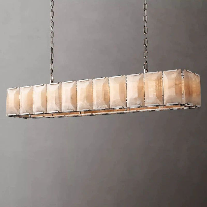 Paula Alabaster Rectangular Dining Room Chandelier 74"