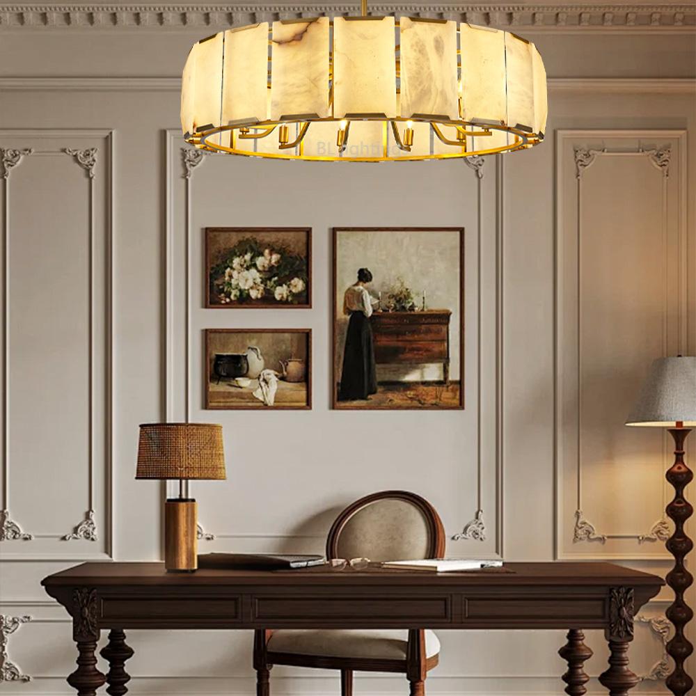 Harrington Calcite Round Chandelier 43"