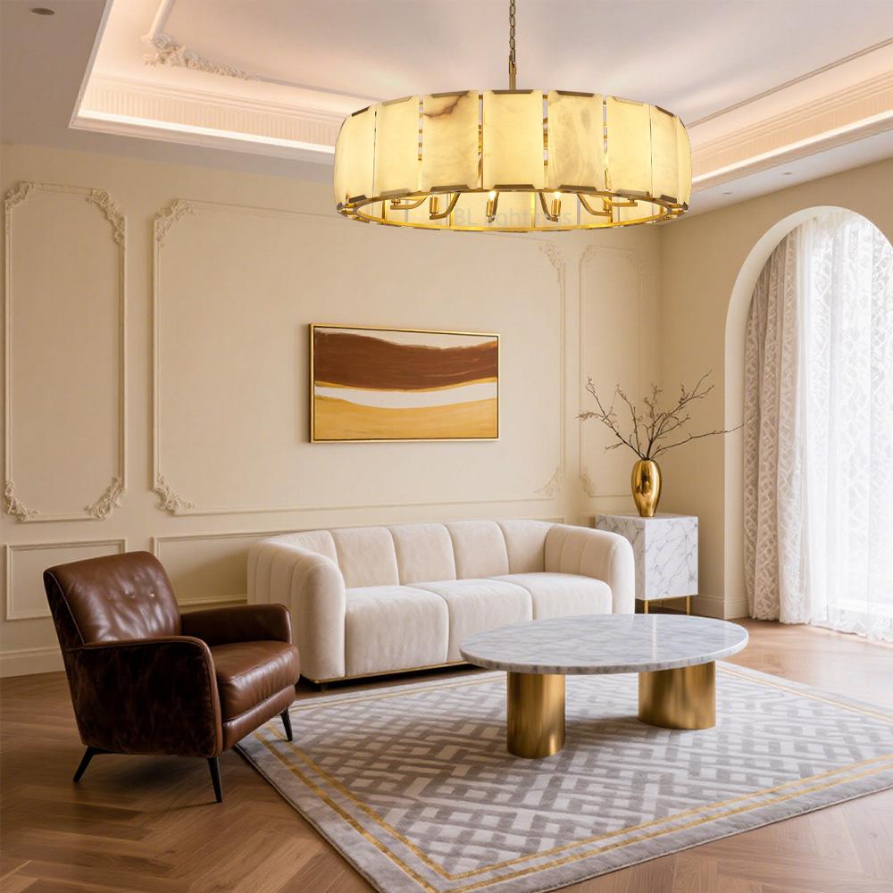 Harrington Calcite Round Chandelier 43"