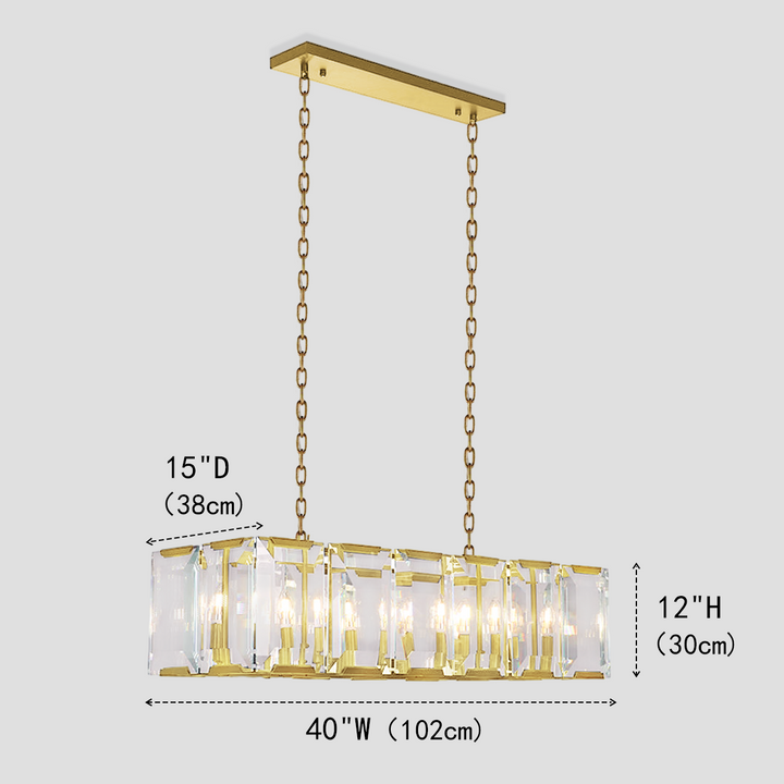 Paula Crystal Rectangular Chandelier