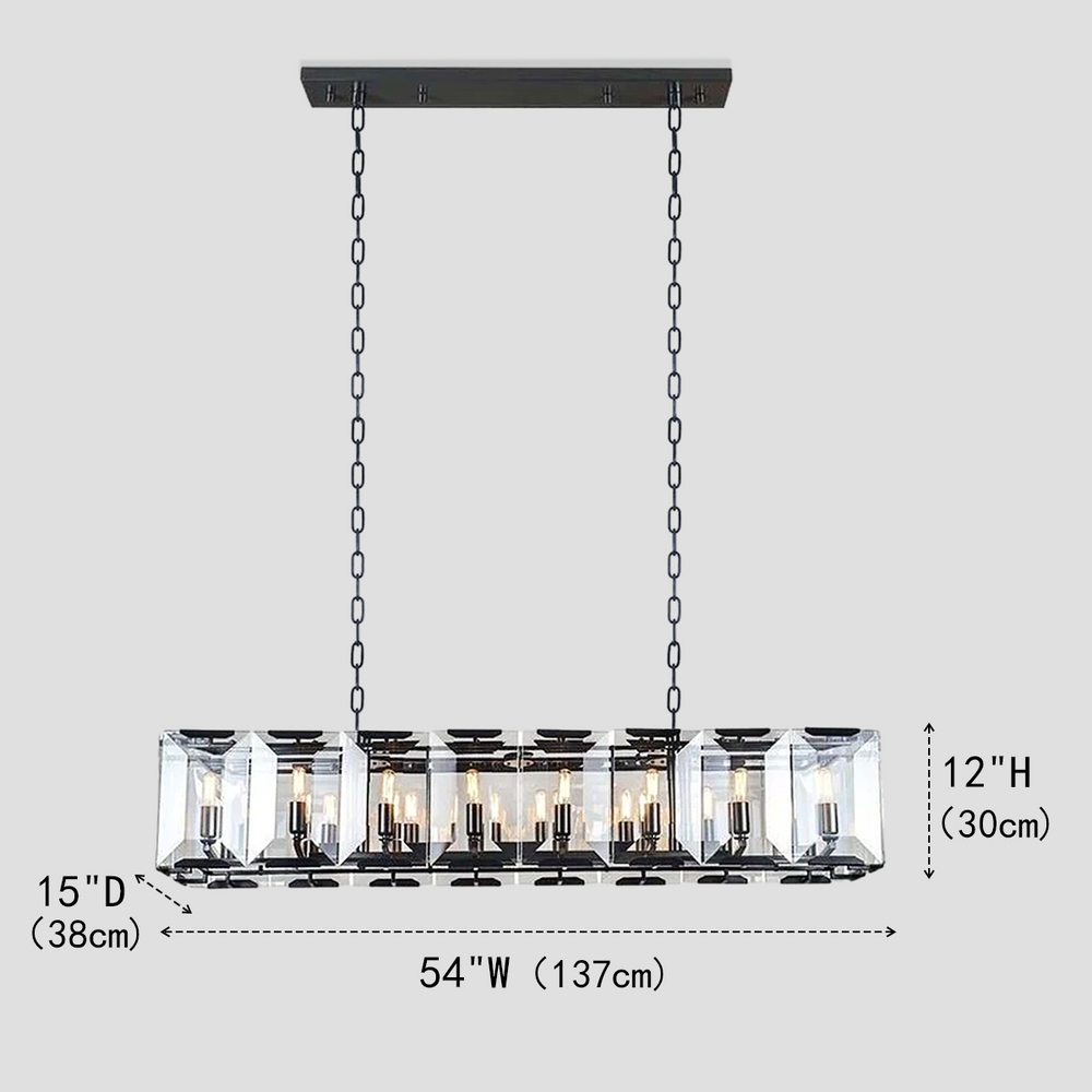Paula Crystal Rectangular Chandelier