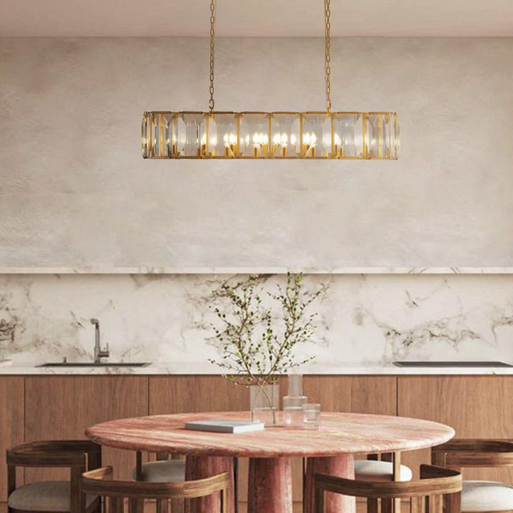 Harrington Crystal Rectangular Chandelier 54"